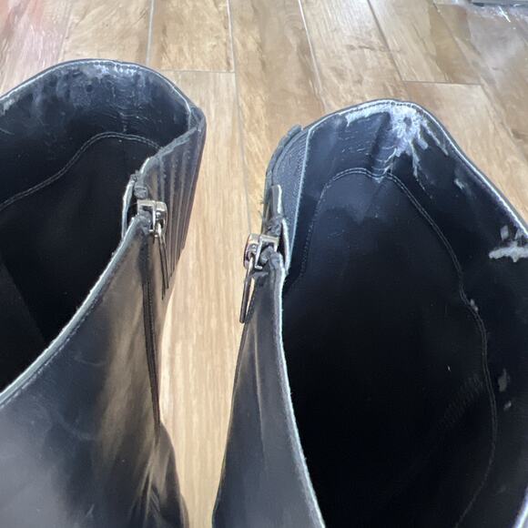 Michael Kors Tall Black Leather Riding Boots Womens Size 5 Zip Designer *Read - Picture 7 of 12
